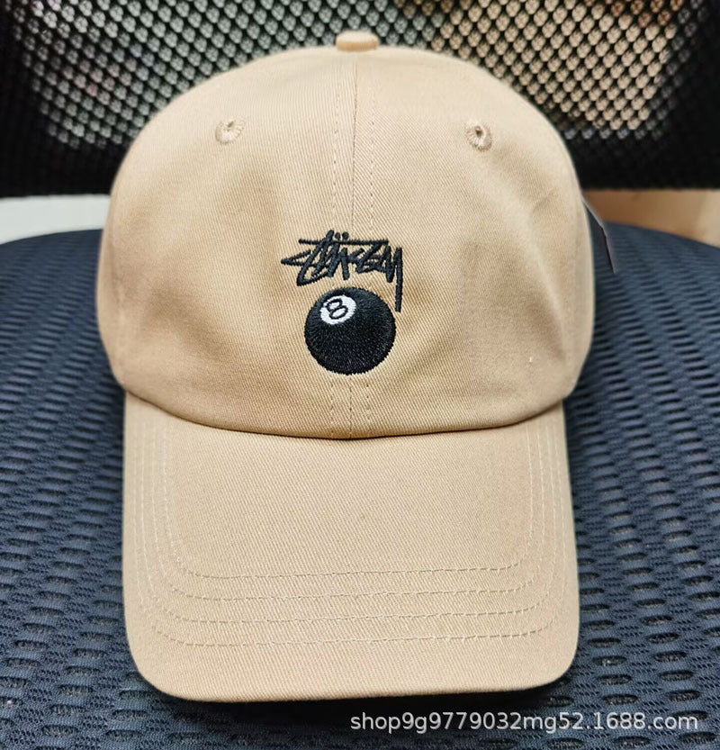 Wholesale classic soft top black 8 embroidered baseball cap